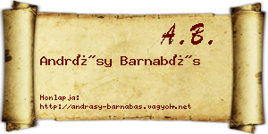 Andrásy Barnabás névjegykártya