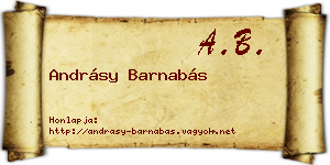 Andrásy Barnabás névjegykártya